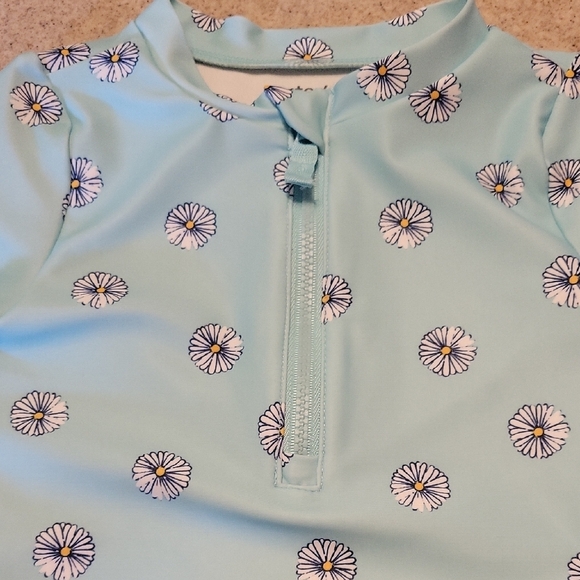 Carter's Light Blue Floral Kids Rashguard Size 18 Months - Picture 6 of 6
